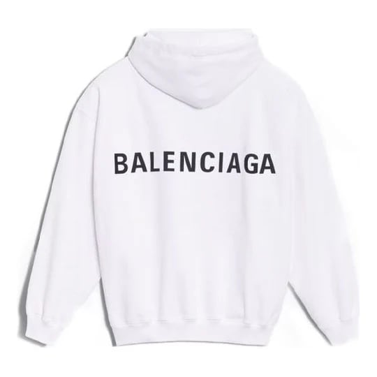 Balenciaga Back Logo White Hoodie