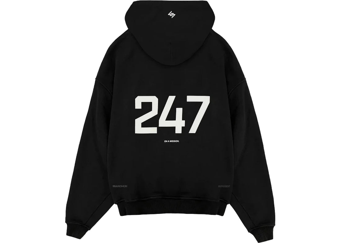 Represent x Marchon Team 247 Oversized Hoodie Black - Použité 1x praná