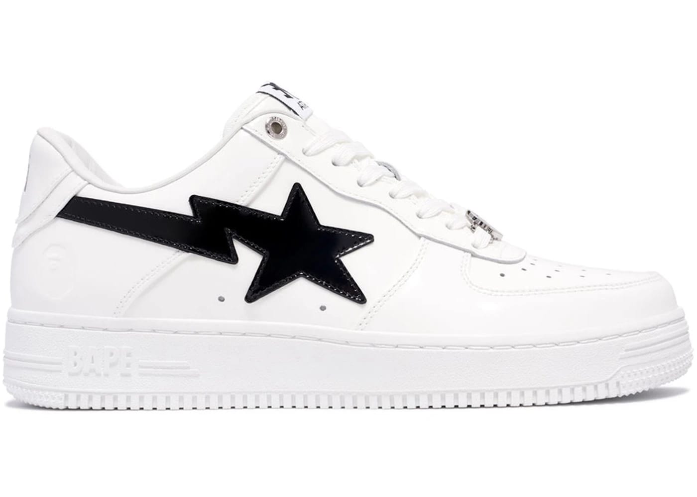 A Bathing Ape Bape Sta #2 White Patent