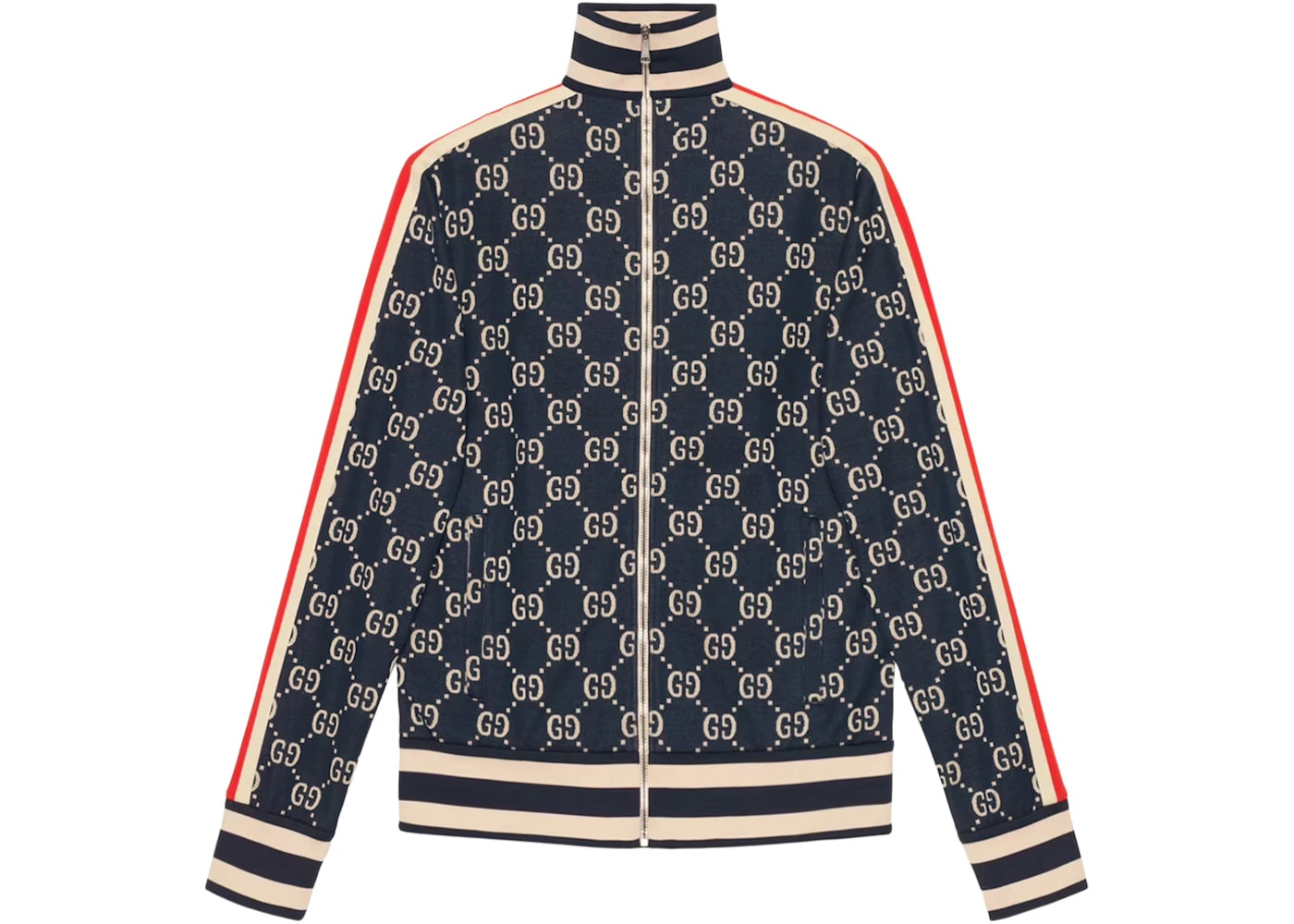Gucci GG Jacquard Cotton Jacket Blue/Ivory - Použité 9/10